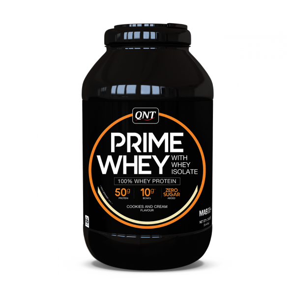 QNT prime whey with whey isolate cookies and cream