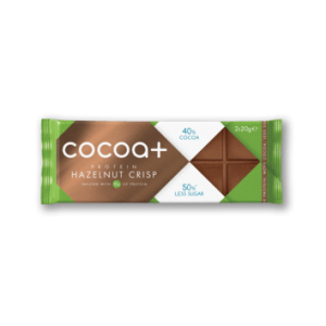 Cocoa+ hazelnut crisp chocolate bar