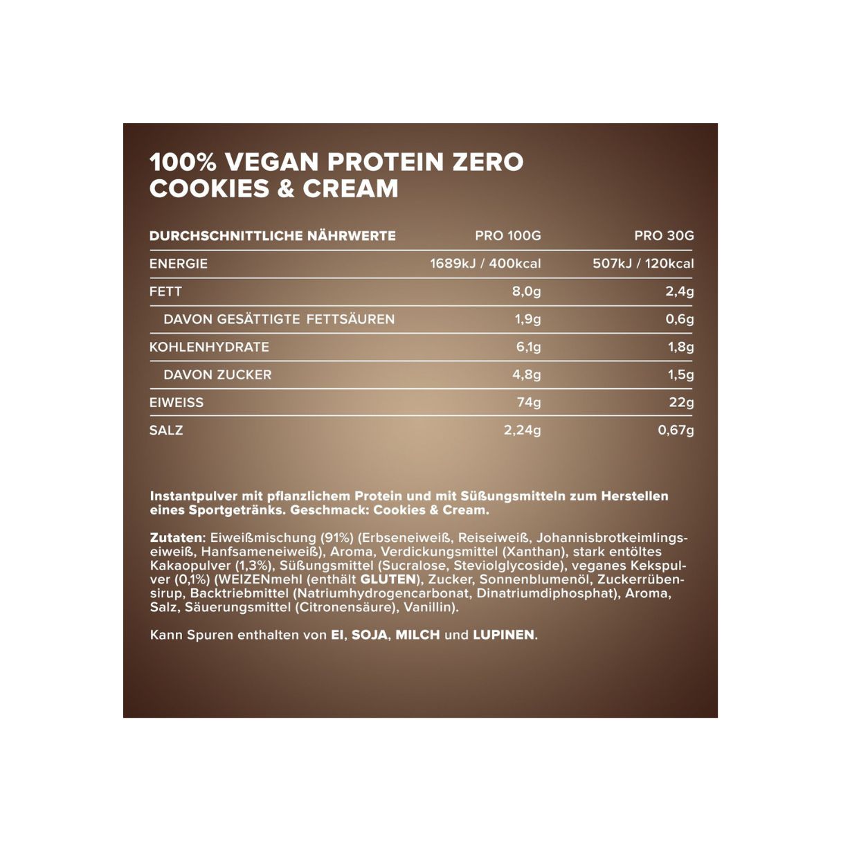 IronMaxx Vegan Protein Zero Cookies & Cream 500g