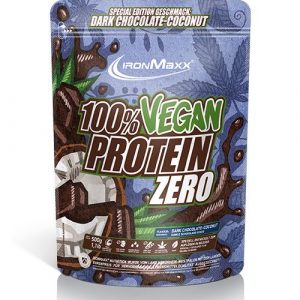 Ironmaxx 100% vegan protein zero dark chocolate coconut flavour 500g