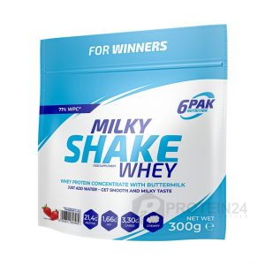 6PAK Milky shake whey protein concentrate with buttermilk. Strawberry flavour