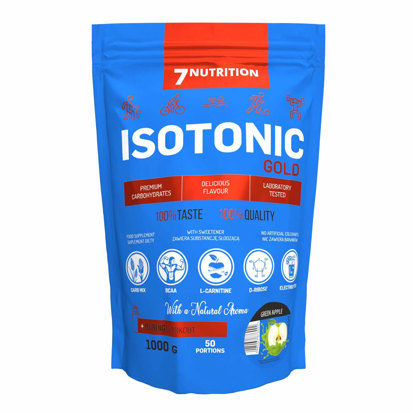 7Nutrition-ISOTONIC-Gold-1000g -green apple