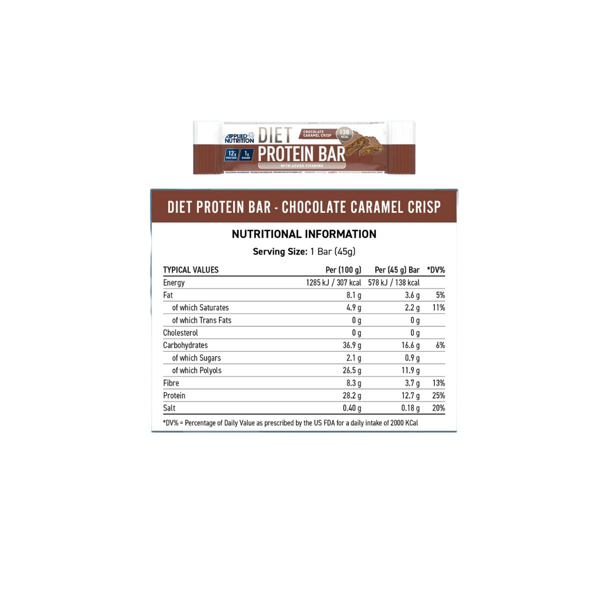 Applied Nutrition Diet Protein Bar Chocolate 45g