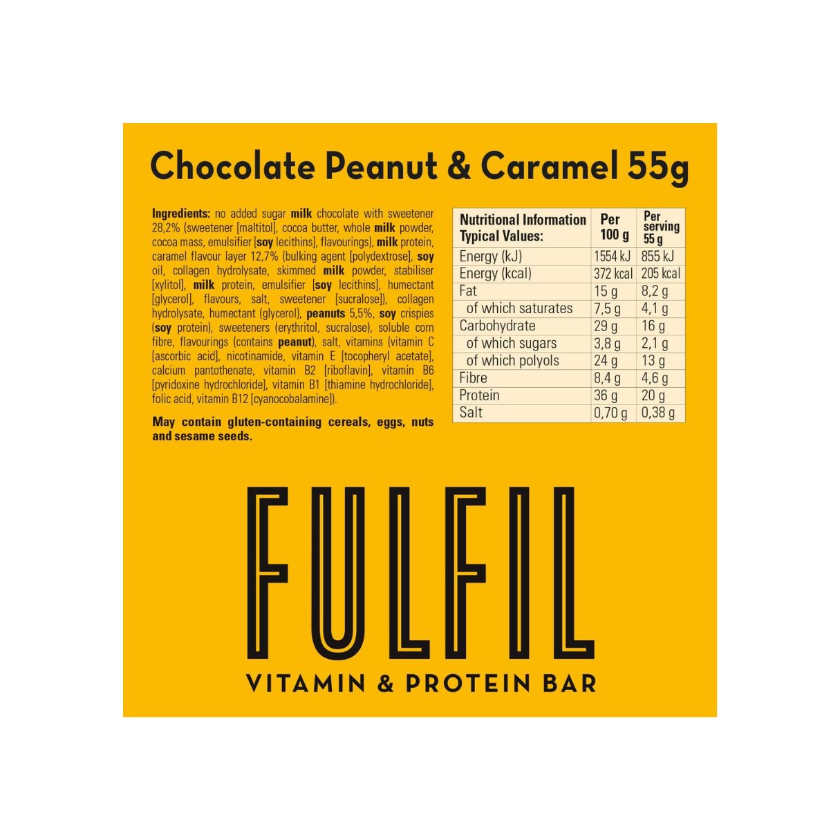 Fulfil Chocolate Peanut & Caramel 55g