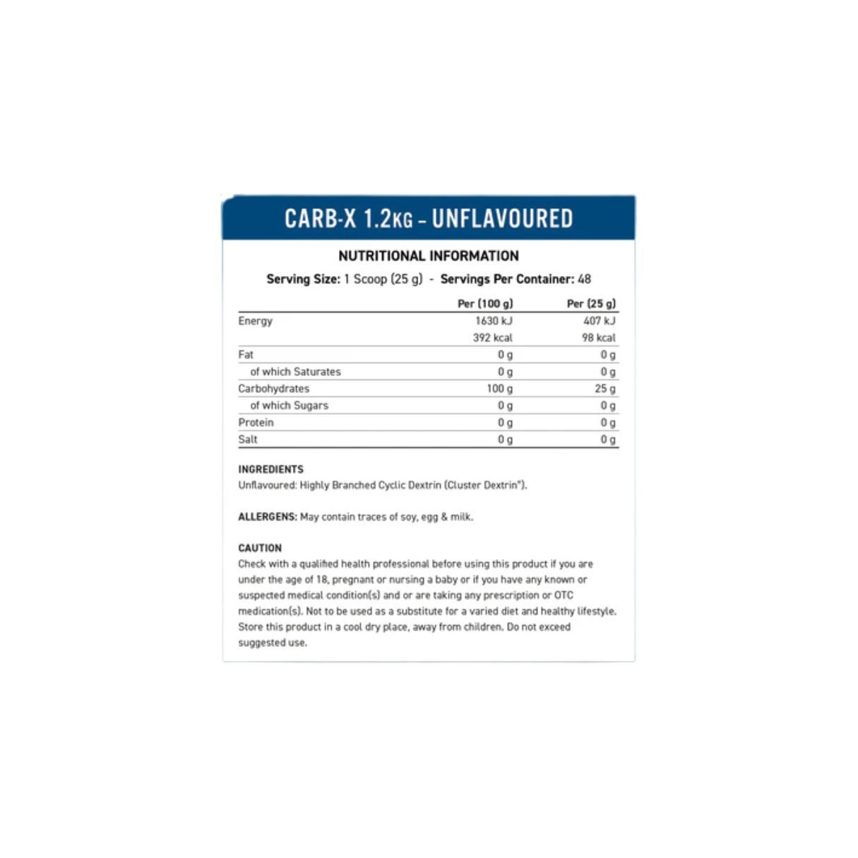 Applied Nutrition Carb X Unflavoured 1.2Kg