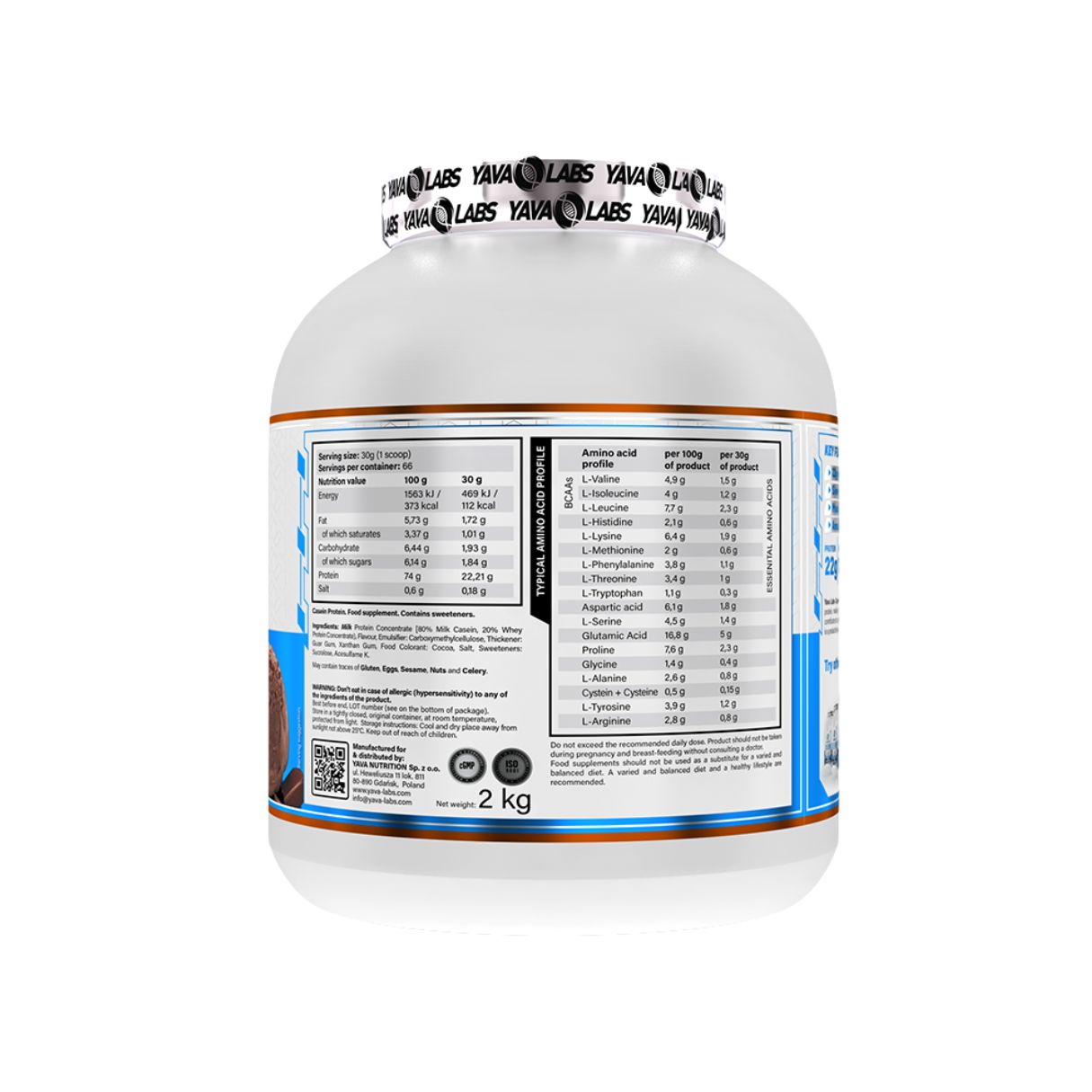 Yava Labs Casein Protein Chocolate 2Kg