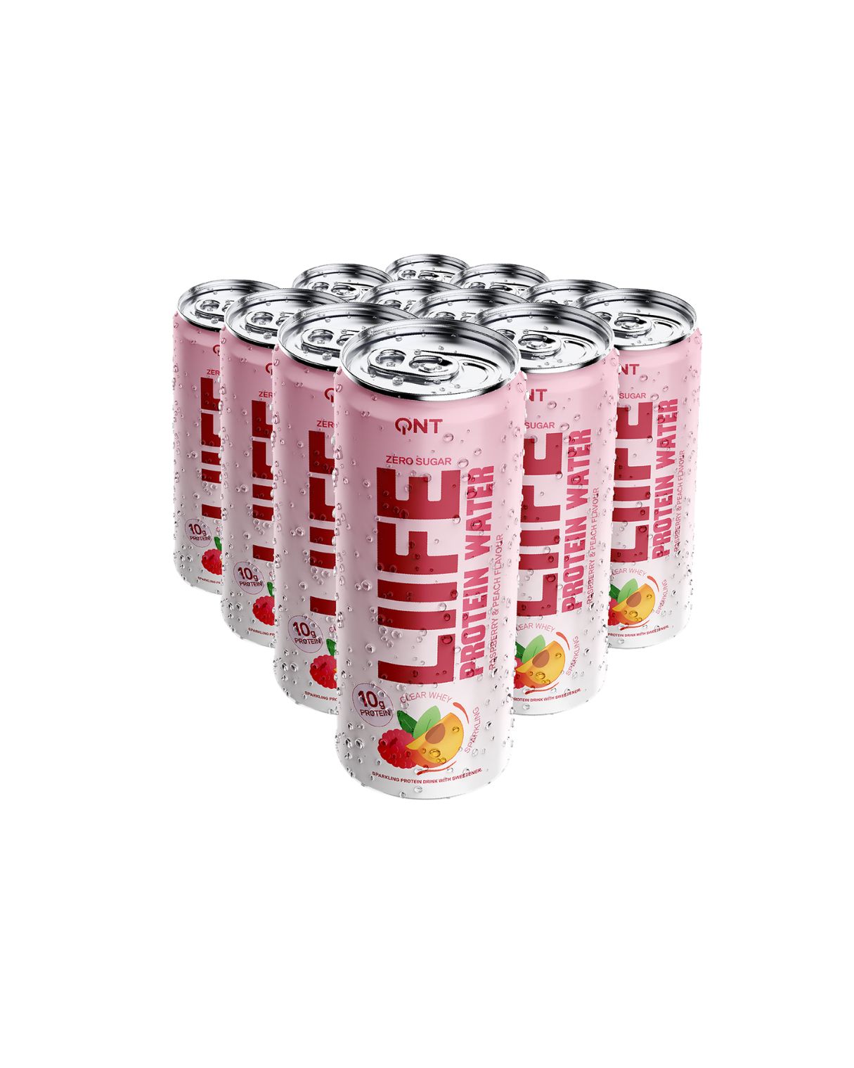 QNT LIIFE Protein Water 330 ml-Raspberry & Peach