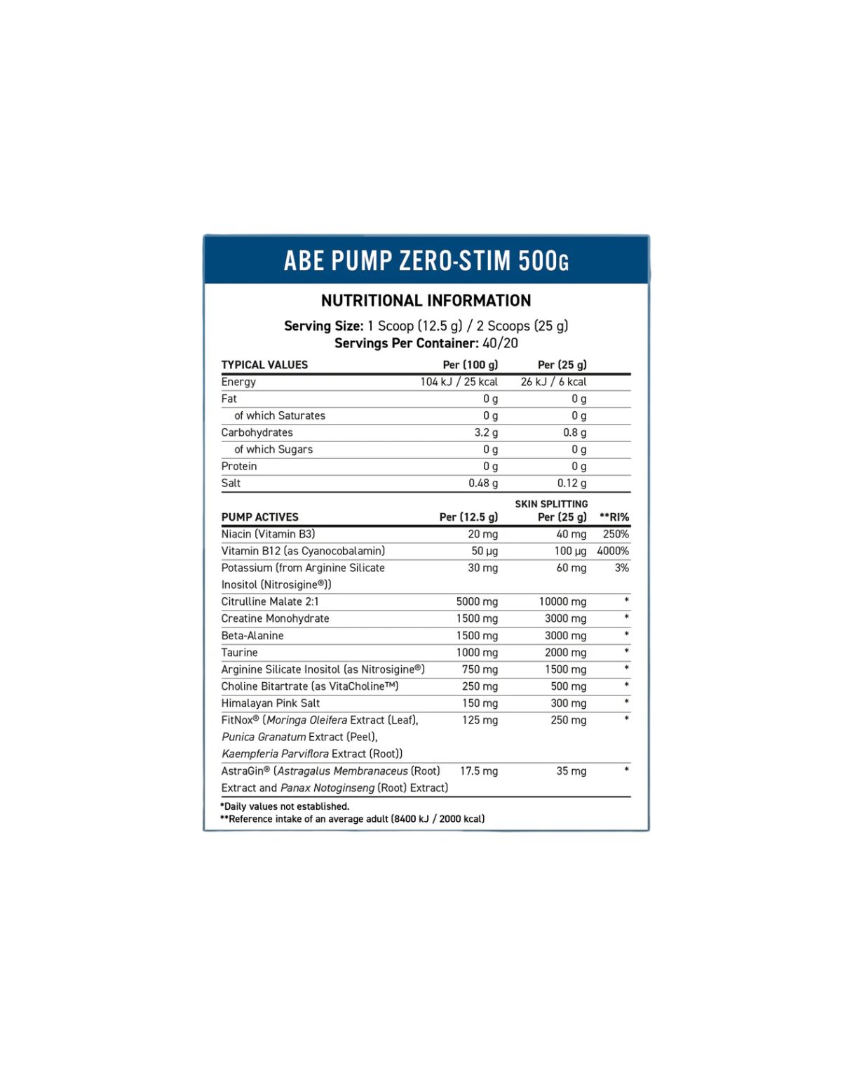 Applied Nutrition ABE Pump Zero Stim Slush Puppie® Red & Blue Mix 500g