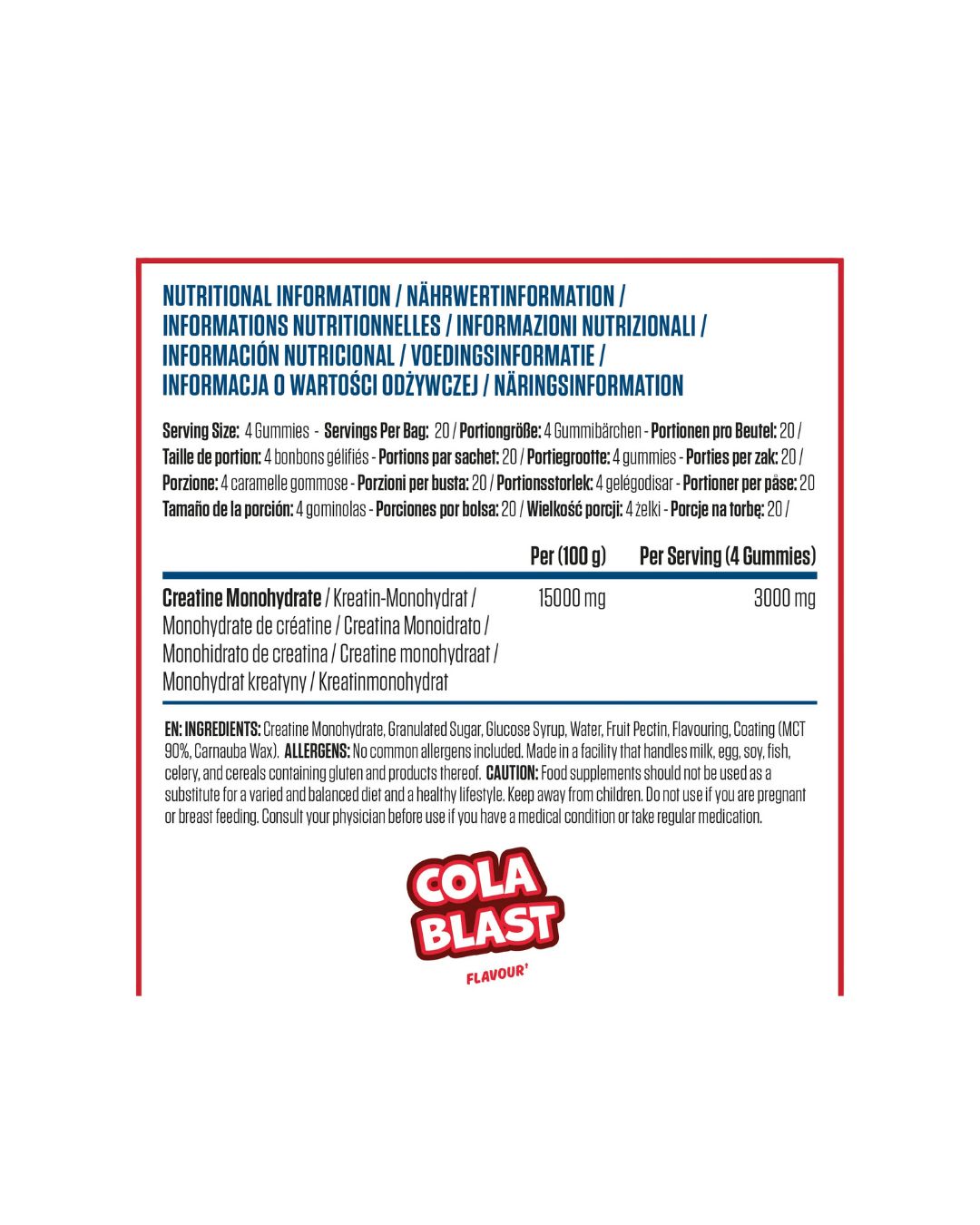 Applied Nutrition Creatine Gummies Cola Blast 300mg